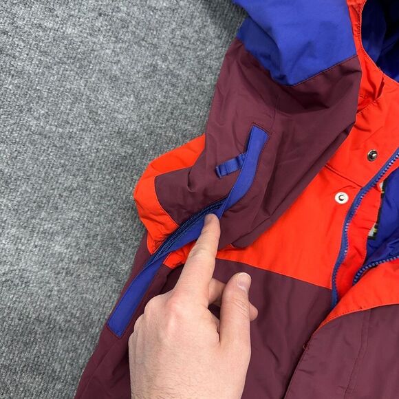 Burton Dry Ride Ski Jacket Women S Colorblock Orange Purple Full Zip Hooded Coat - Picture 4 of 13
